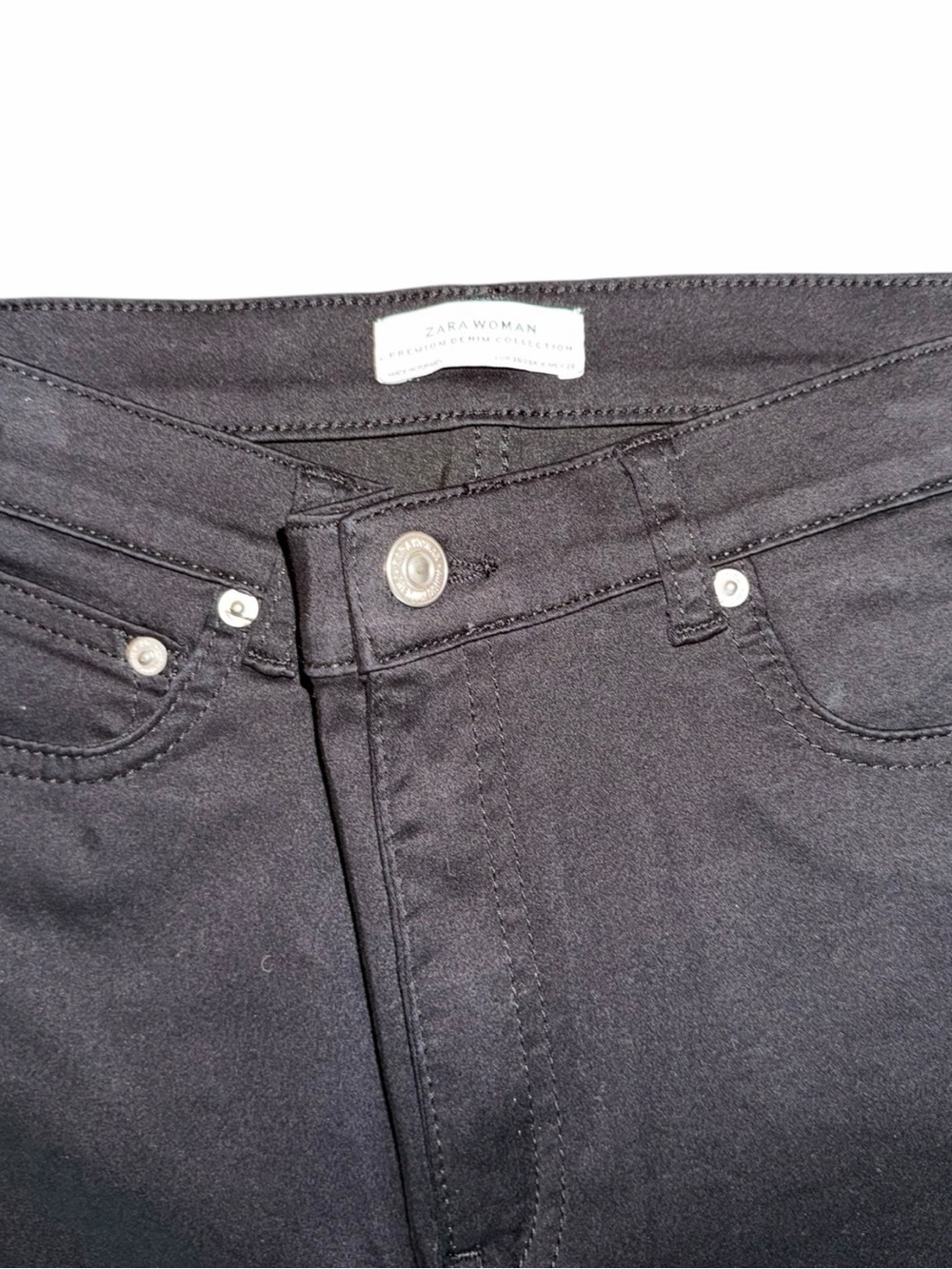 Zara Woman Black Stretch Capri Pants Cropped Slim Fit Size 4 - Picture 5 of 11